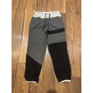 Nike Pants Mens M Grey Black Flight Series Nylon Mesh Lined Windbreaker Joggers